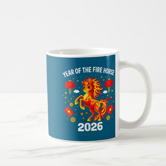 Chinese New Year 2026 Year Of The Fire Horse  Koffiemok (Rechts)