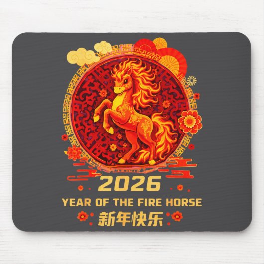 Chinese New Year 2026 Year Of The Fire Horse  Muismat (Voorkant)