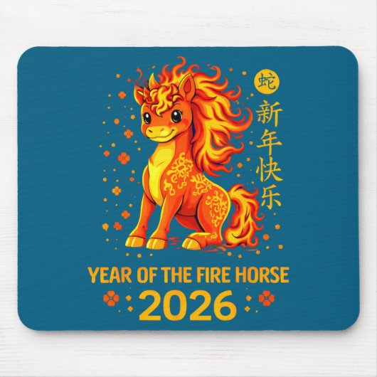 Chinese New Year 2026 Year Of The Fire Horse  Muismat (Voorkant)