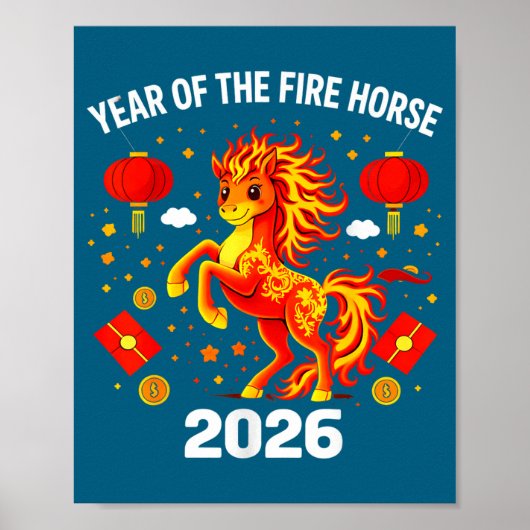 Chinese New Year 2026 Year Of The Fire Horse  Poster (Voorkant)
