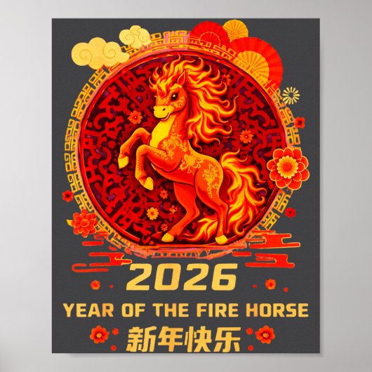 Chinese New Year 2026 Year Of The Fire Horse  Poster (Voorkant)