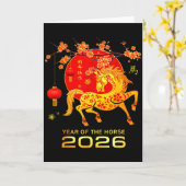 Chinese New Year 2026 Year Of The Horse _2 Kaart (Gele Bloem)