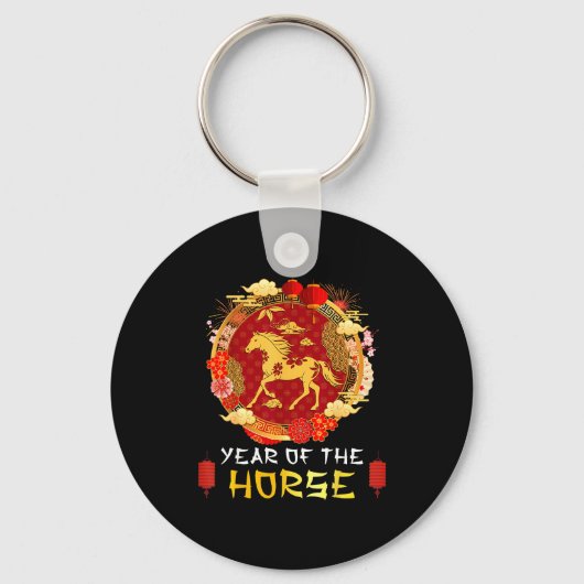 Chinese New Year 2026 Year Of The Horse Chinese Zo Sleutelhanger (Voorkant)