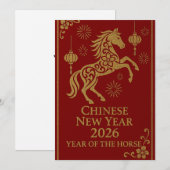 Chinese New Year 2026 - Year of the Horse Feestdagenkaart (Voorkant / Achterkant)