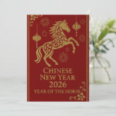 Chinese New Year 2026 - Year of the Horse Feestdagenkaart (Staand voorkant)