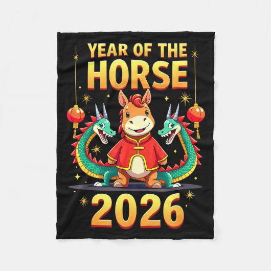 Chinese New Year 2026 Year Of The Horse  Fleece Deken (Voorkant)