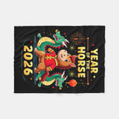 Chinese New Year 2026 Year Of The Horse  Fleece Deken (Voorkant (Horizontaal))