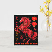 Chinese New Year 2026 Year Of The Horse  Kaart (Gele Bloem)
