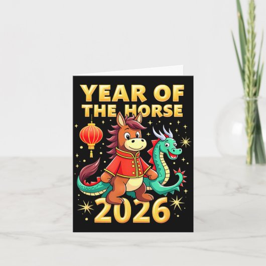 Chinese New Year 2026 Year Of The Horse  Kaart (Voorkant)
