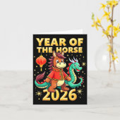 Chinese New Year 2026 Year Of The Horse  Kaart (Gele Bloem)