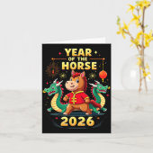 Chinese New Year 2026 Year Of The Horse Kaart (Gele Bloem)