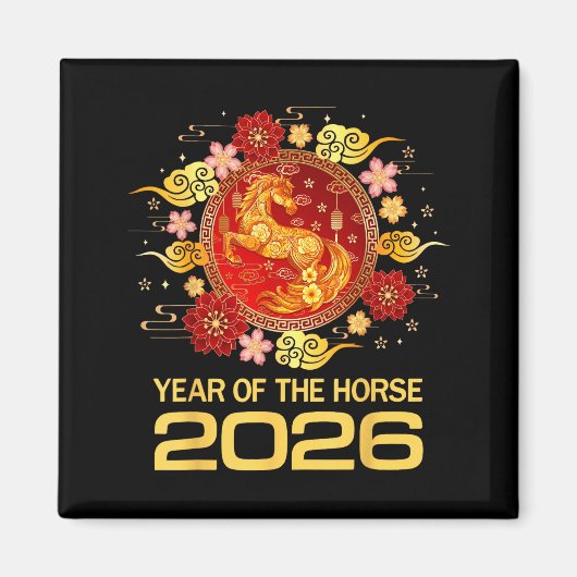 Chinese New Year 2026 Year Of The Horse  Magneet (Voorkant)