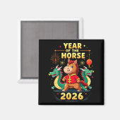 Chinese New Year 2026 Year Of The Horse  Magneet (Voorkant / Achterkant)