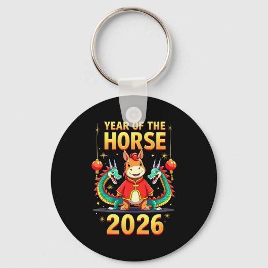 Chinese New Year 2026 Year Of The Horse  Sleutelhanger (Voorkant)