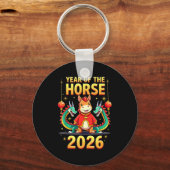 Chinese New Year 2026 Year Of The Horse  Sleutelhanger (Voorkant)