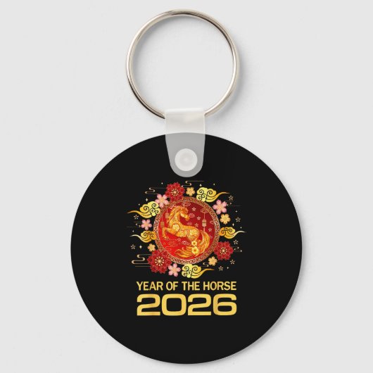 Chinese New Year 2026 Year Of The Horse  Sleutelhanger (Voorkant)