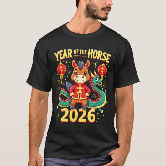 Chinese New Year 2026 Year Of The Horse  T-shirt (Voorkant)