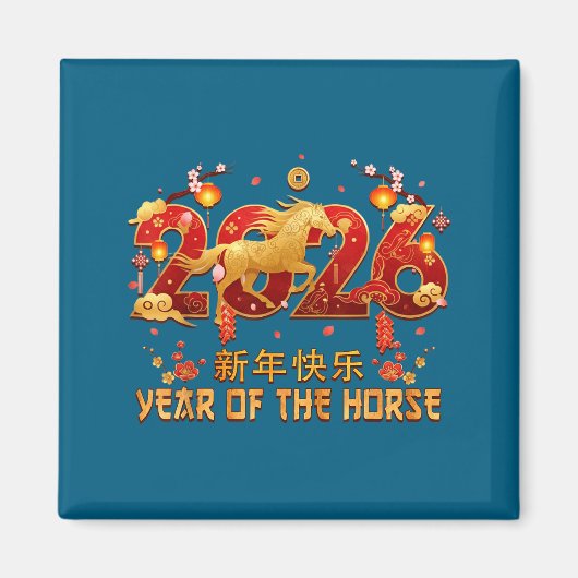 Chinese New Year 2026 Year Of The Horse Tees  Magneet (Voorkant)