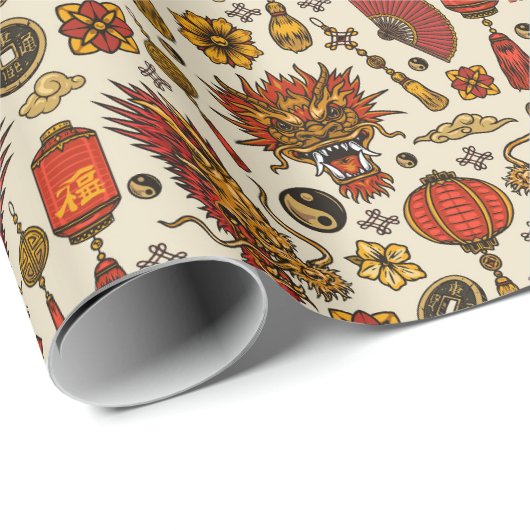 Chinese New Year  Cadeaupapier (Rol Hoek)