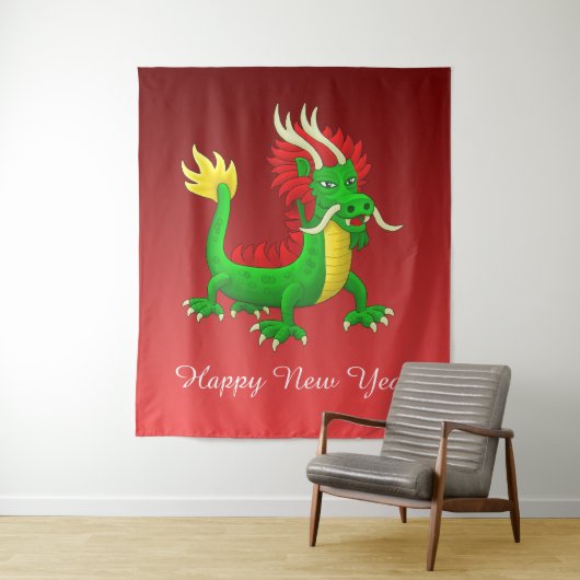 Chinese New Year Dragon Wandkleed (In situ)