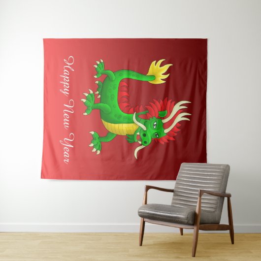 Chinese New Year Dragon Wandkleed (In Situ (horizontaal))