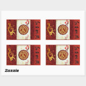 Chinese New Year Horse 2026 Calligraphy Vertical S Rechthoekige Sticker (Vel)