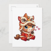 Chinese New Year Horse 2026 Zodiac Feestdagenkaart (Voorkant / Achterkant)