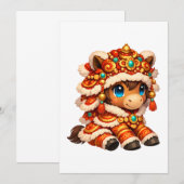 Chinese New Year Horse 2026 Zodiac Kaart (Voorkant / Achterkant)