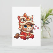 Chinese New Year Horse 2026 Zodiac Kaart (Staand voorkant)