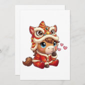 Chinese New Year Horse 2026 Zodiac Kaart (Voorkant / Achterkant)