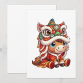 Chinese New Year Horse 2026 Zodiac Kaart (Voorkant / Achterkant)