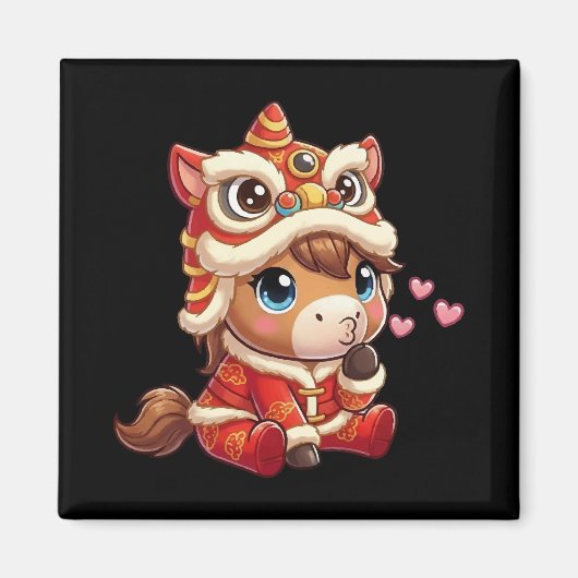 Chinese New Year Horse 2026 Zodiac Magneet (Voorkant)