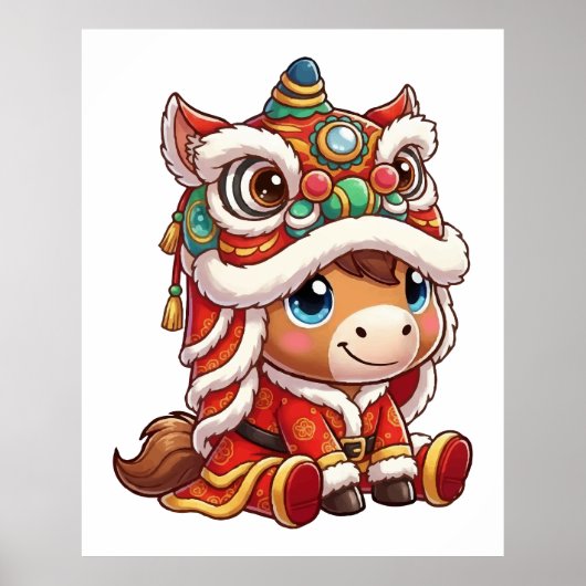 Chinese New Year Horse 2026 Zodiac Poster (Voorkant)