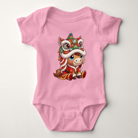 Chinese New Year Horse 2026 Zodiac Romper (Voorkant)