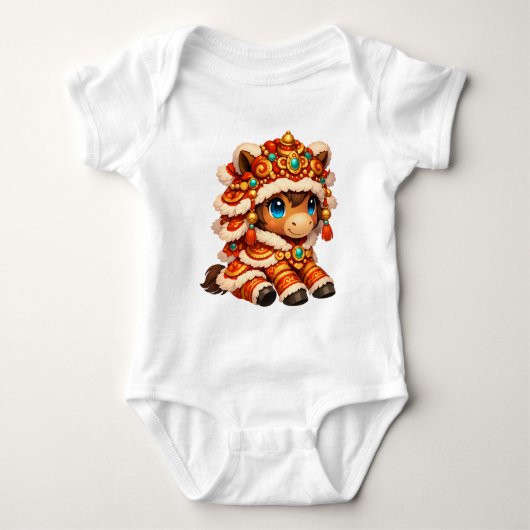 Chinese New Year Horse 2026 Zodiac Romper (Voorkant)