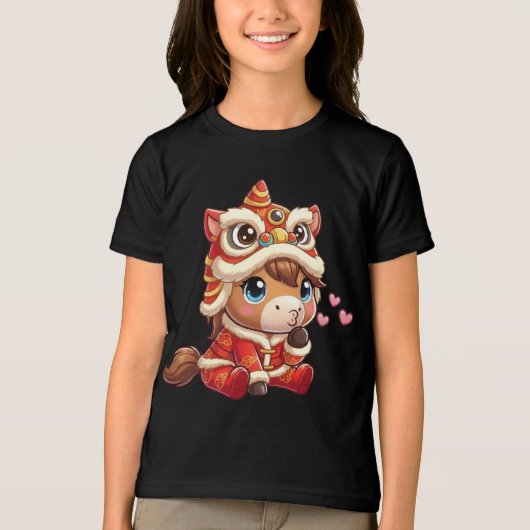 Chinese New Year Horse 2026 Zodiac Tri-Blend Shirt (Voorkant)