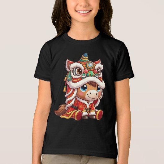 Chinese New Year Horse 2026 Zodiac Tri-Blend Shirt (Voorkant)