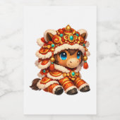 Chinese New Year Horse 2026 Zodiac Voedselcontainer Etiket (Enkel label)