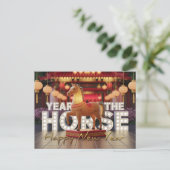 Chinese New Year Horse Disco style with Texts HPc Briefkaart (Staand voorkant)