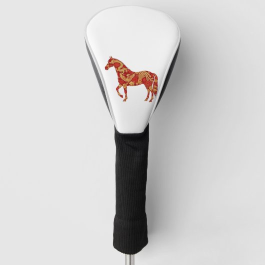 Chinese New Year Horse with Dragon Phoenix  Golfheadcover (Voorkant)