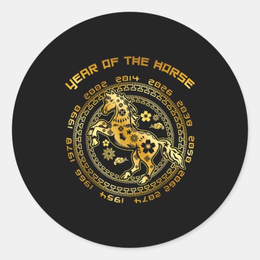Chinese New Year Lunar New Year 2026 Year Of The H Ronde Sticker (Voorkant)