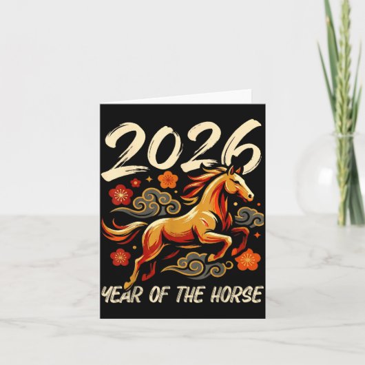 Chinese New Year Lunar Year Of The Horse 2026  Kaart (Voorkant)