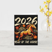 Chinese New Year Lunar Year Of The Horse 2026  Kaart (Gele Bloem)