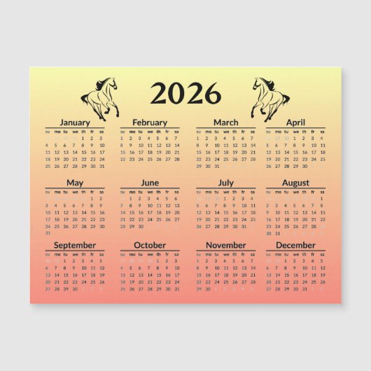 Chinese New Year of Horse 2026 Calendar  (Voorkant)