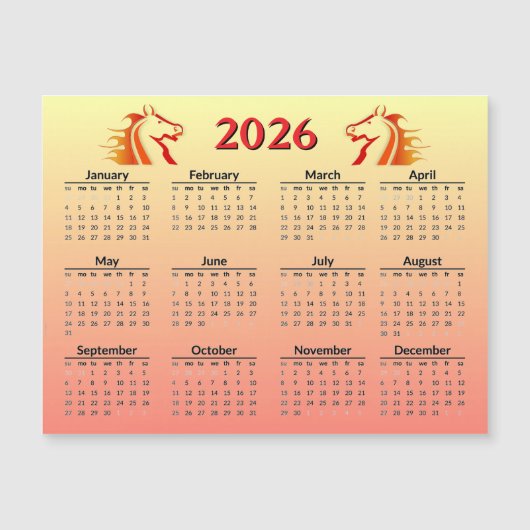 Chinese New Year of Horse 2026 Calendar  (Voorkant)