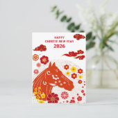 Chinese New year of the Horse 2026 Briefkaart (Staand voorkant)