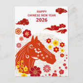 Chinese New year of the Horse 2026 Briefkaart (Voorkant)