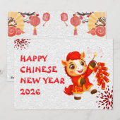 Chinese New year of the Horse 2026 Feestdagenkaart (Voorkant / Achterkant)