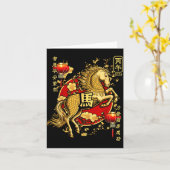 Chinese New Year Of The Horse 2026 Lantern Zodiac  Kaart (Gele Bloem)