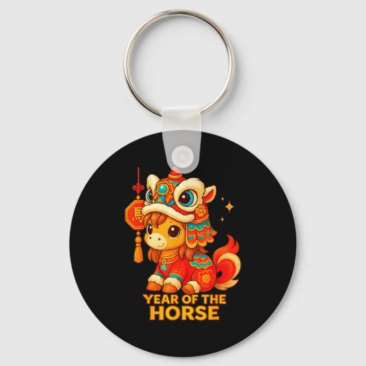 Chinese New Year Of The Horse 2026 Lunar New Year  Sleutelhanger (Voorkant)
